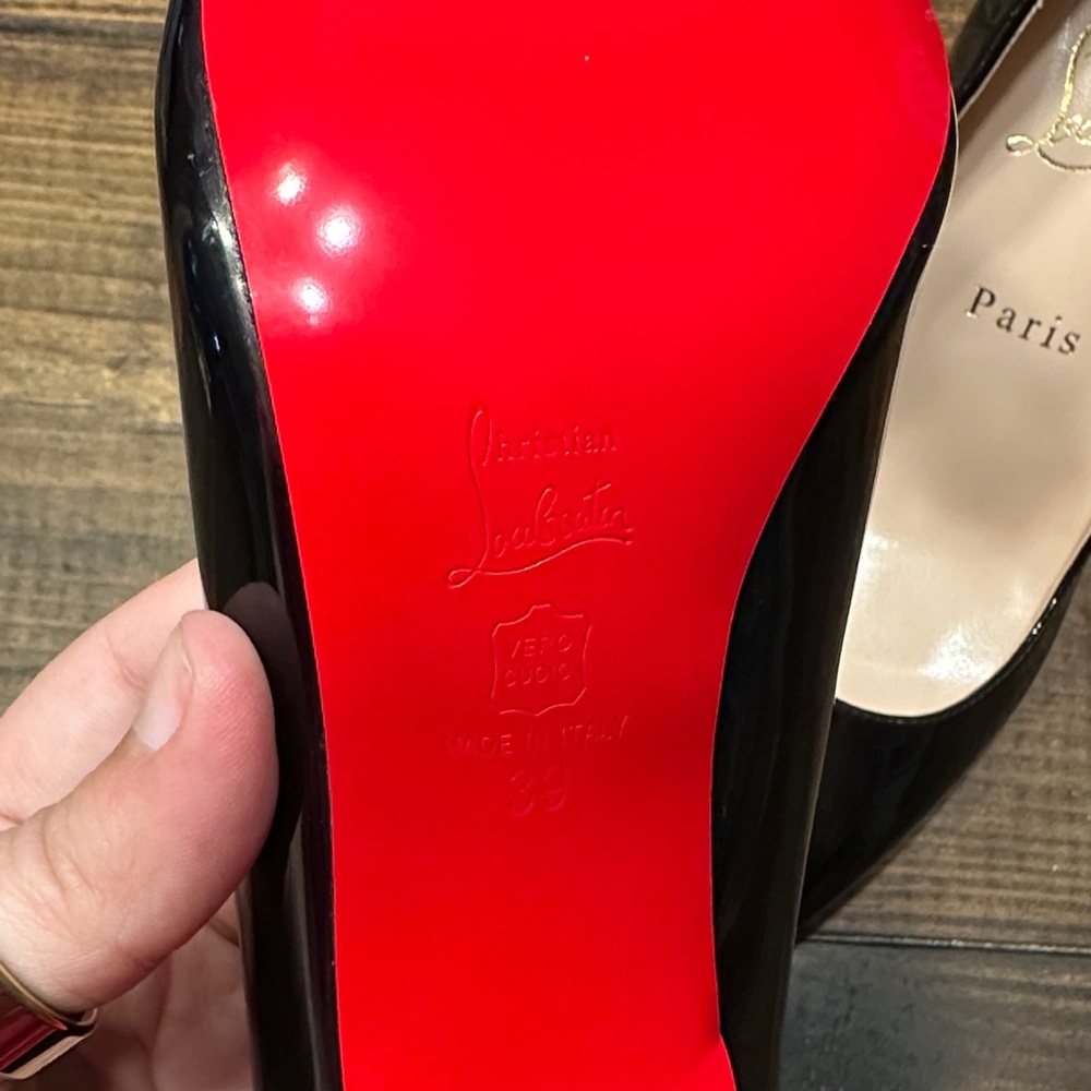 Christian Louboutin Glossy Black Heels - Picture 4 of 5